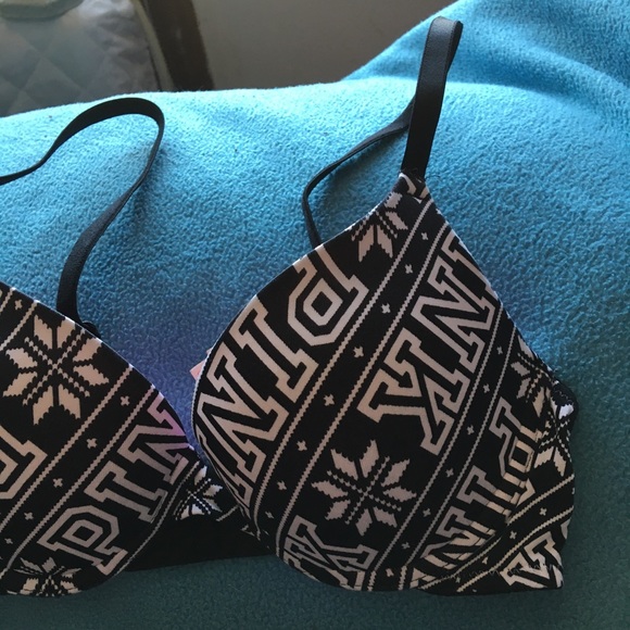 NWOT PINK Wear Everywhere Push Up Name & Snowflake Pattern Underwire Bra - Picture 3 of 11